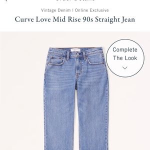 NWT Abercrombie mid rise 90d straight size 28